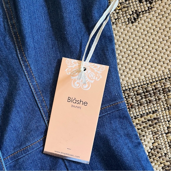 Women's Denim Button Up Bodycon Stretch Dress - Picture 5 of 6